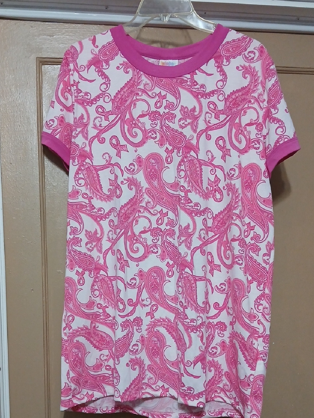 LuLaRoe Pink and White Paisley Print